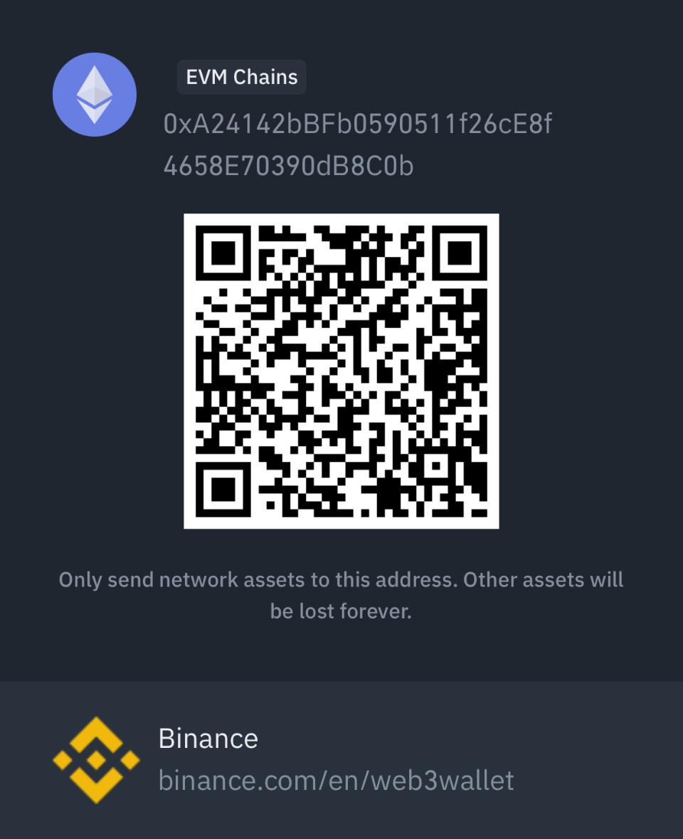 QR code for donation on EVMChain